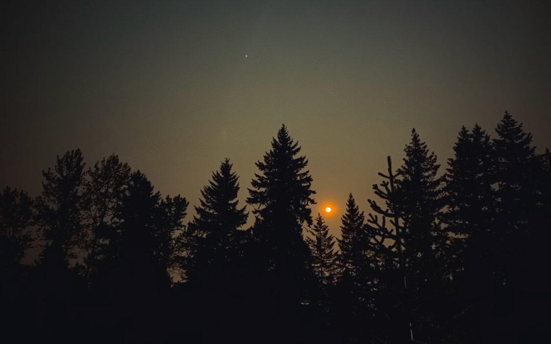 Red Planet, Red Moon - A little over two hours before sunrise. Mars and the moon look other-worldly through the heavy smoke hanging over the west coast. OH, wait! They are other worlds.