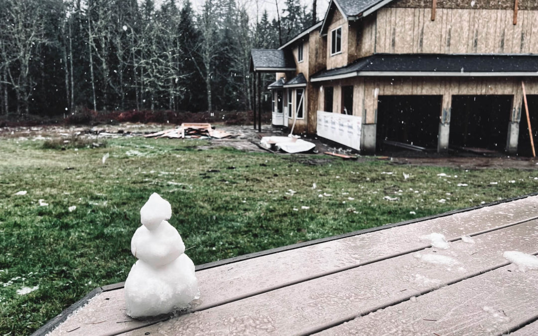 First Snowman Of The Season - The ground was covered when we got up at 4 this morning. Been showers off and on all day. Our youngest granddaughter and her dad still found enough to create this diminutive, icy humanoid. With all the insanity these days, it's nice to see that some things never change.