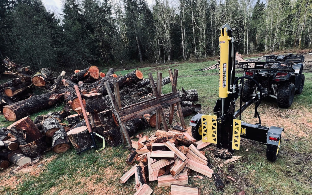 Log Splitter Miracle - Joyce Carol and I started heating with firewood in the mid-70s. In all those years we salvaged wood from dumpsters, forests, and elsewhere. I used various saws and axes and stoves. It became a way of life. But today for the first time in nearly a half century I used a hydraulic log splitter. Why in the world did it take me so long to learn this? Good grief, it's amazing.