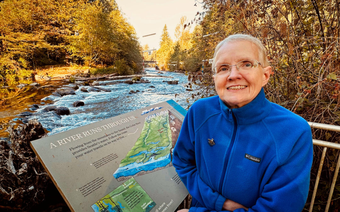 No Reproduction Today - This morning we made our annual stop at Landsburg to see the salmon returning. There was just one lonely, raggedy fish. Kinda sad. At least the weather was nice.