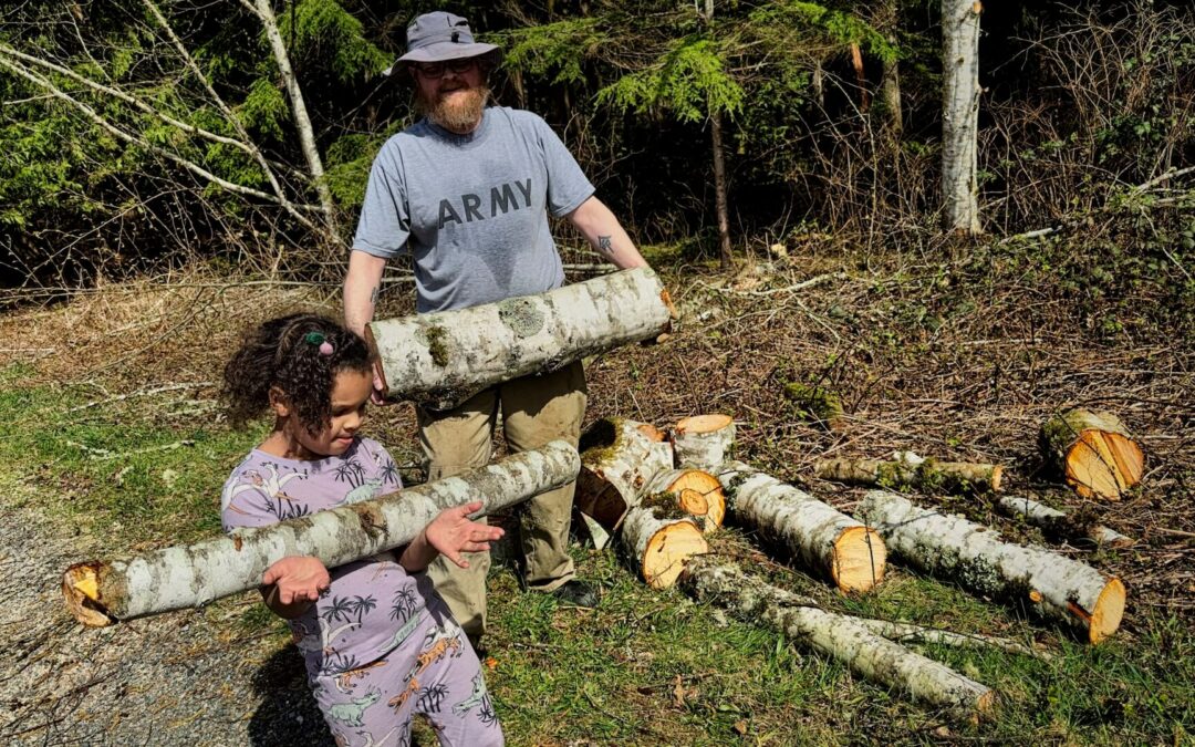 Spring Firewood - Took advantage of the nice weather this Easter weekend to harvest some of next season's firewood. Our youngest grandchild is the same age her father was when we moved here 39 years ago. The tradition continues.